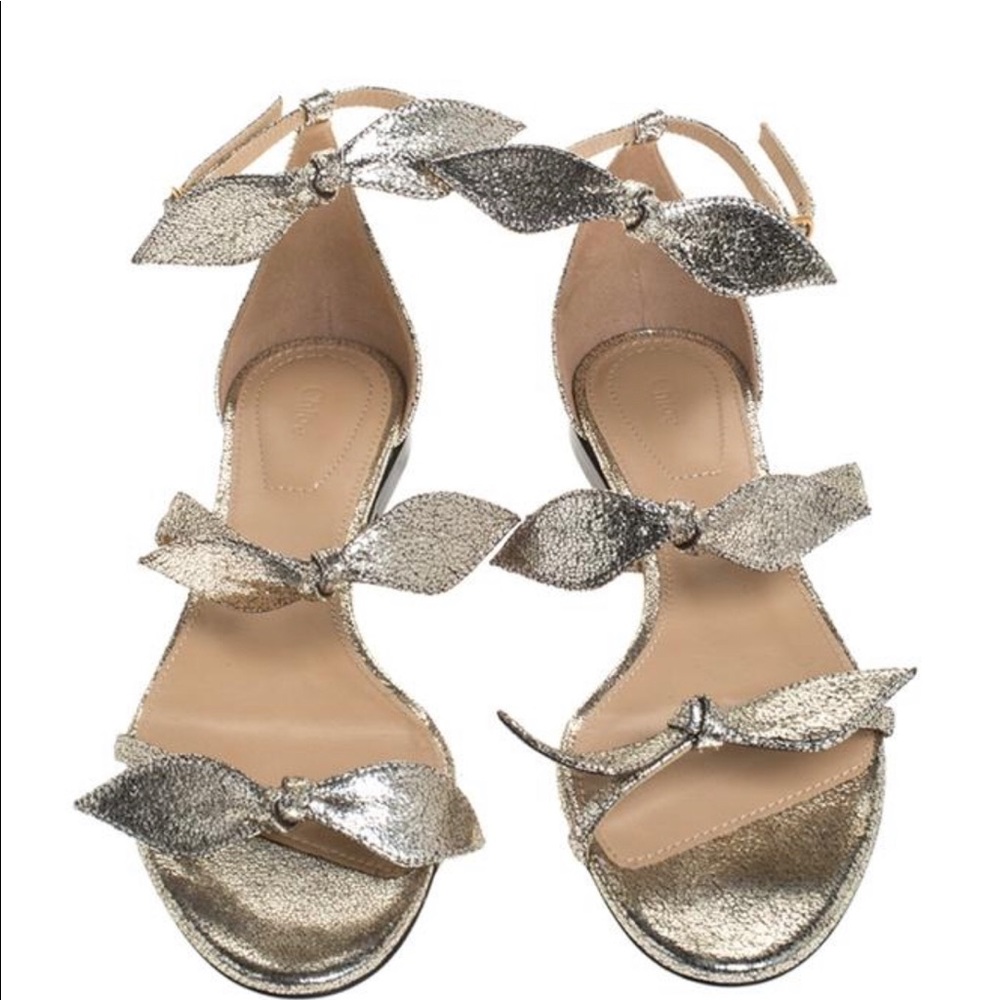 Beautiful Chloe Mike Bow metallic flat sandal